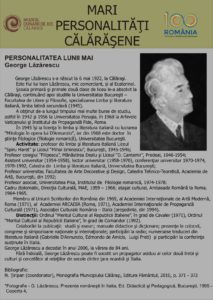personalitatea lunii mai george lazaraescu
